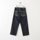 contrast stitching denim pants