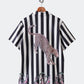 open coller stripe animal shirt
