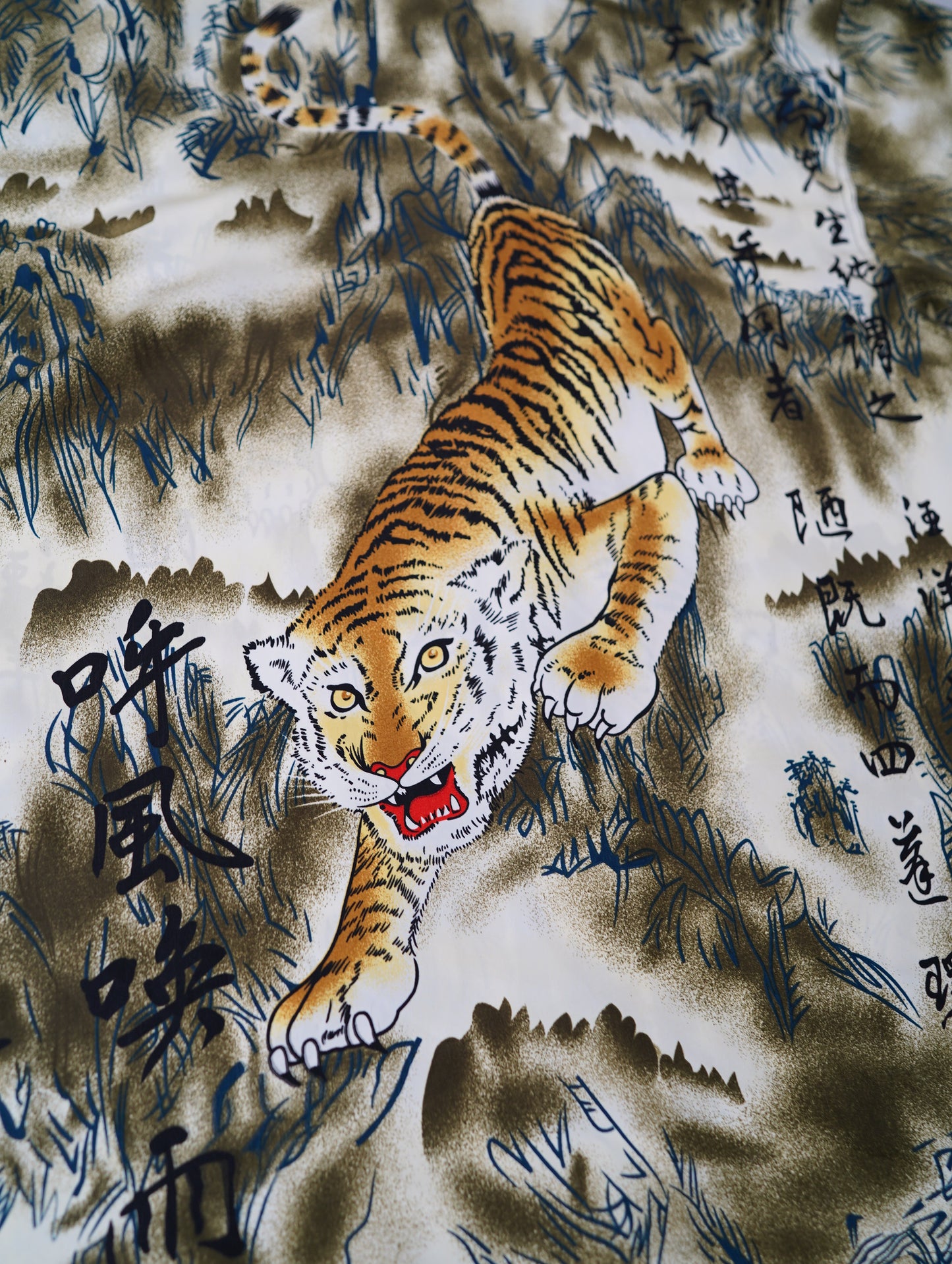 open collar tiger shirt