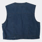 cow pattern denim vest