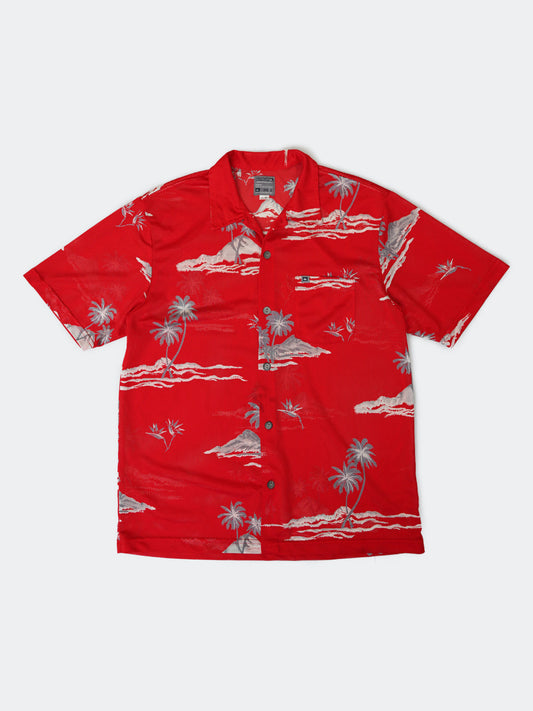 QUIKSILVER mesh aloha shirt