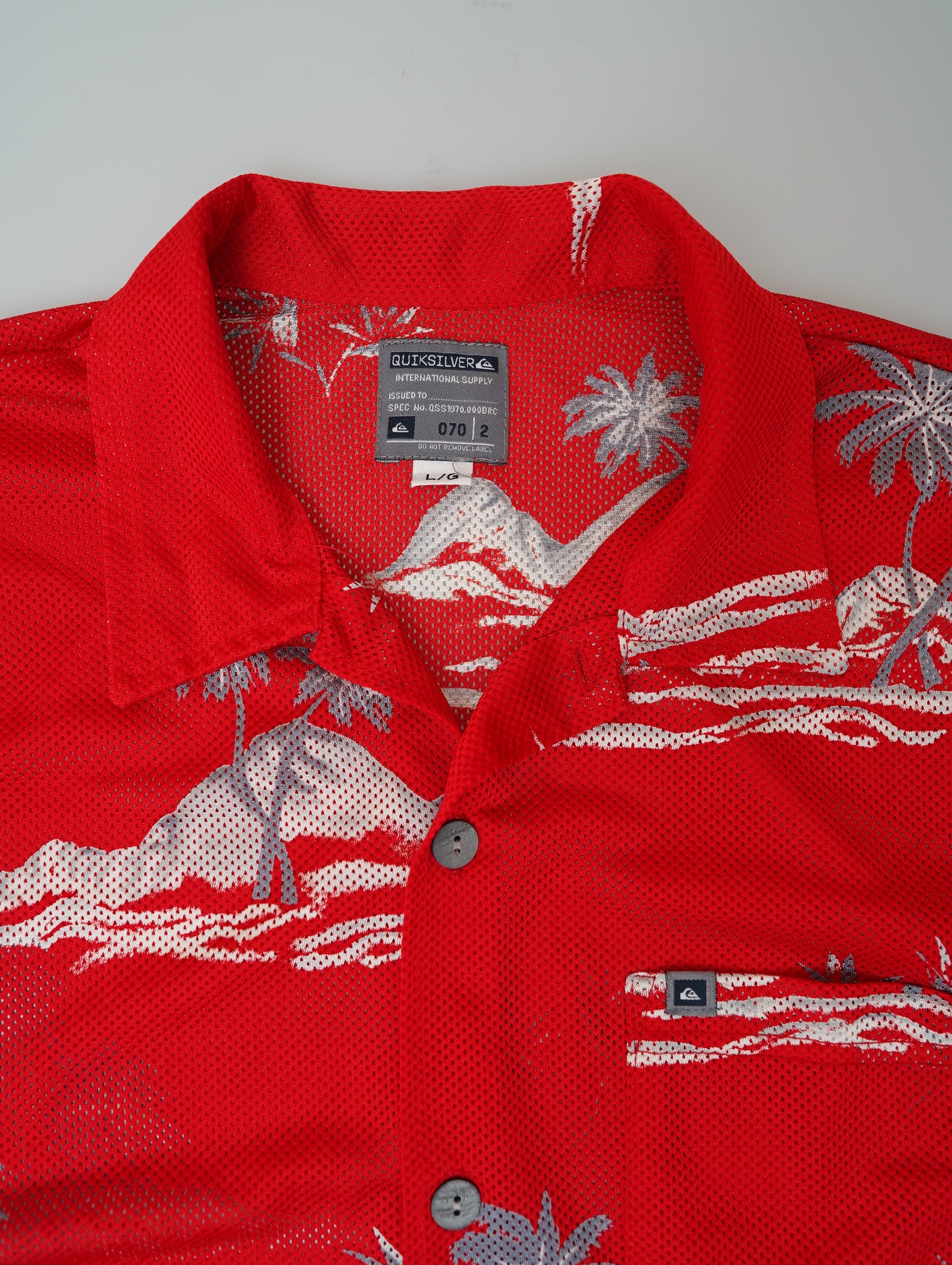 QUIKSILVER mesh aloha shirt