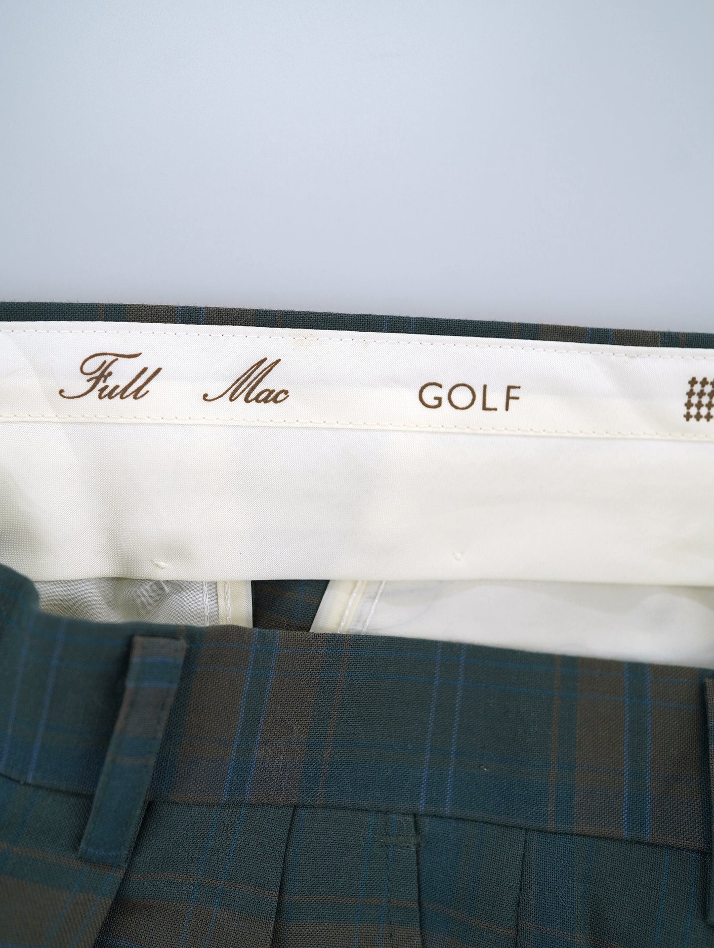 two tuck check long pants