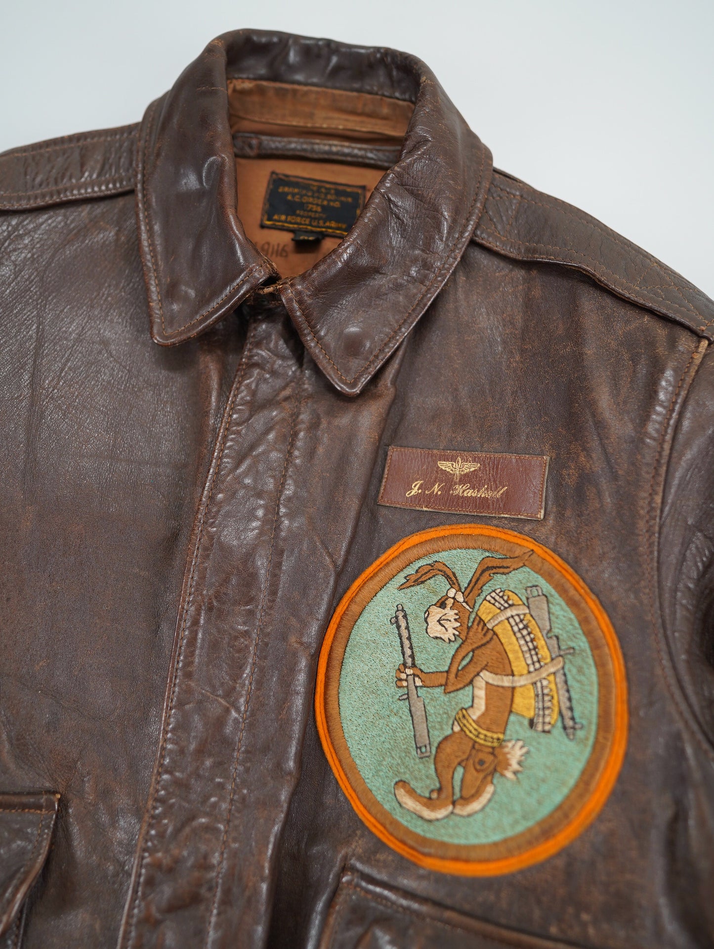 40s A-2 leather flight jacket