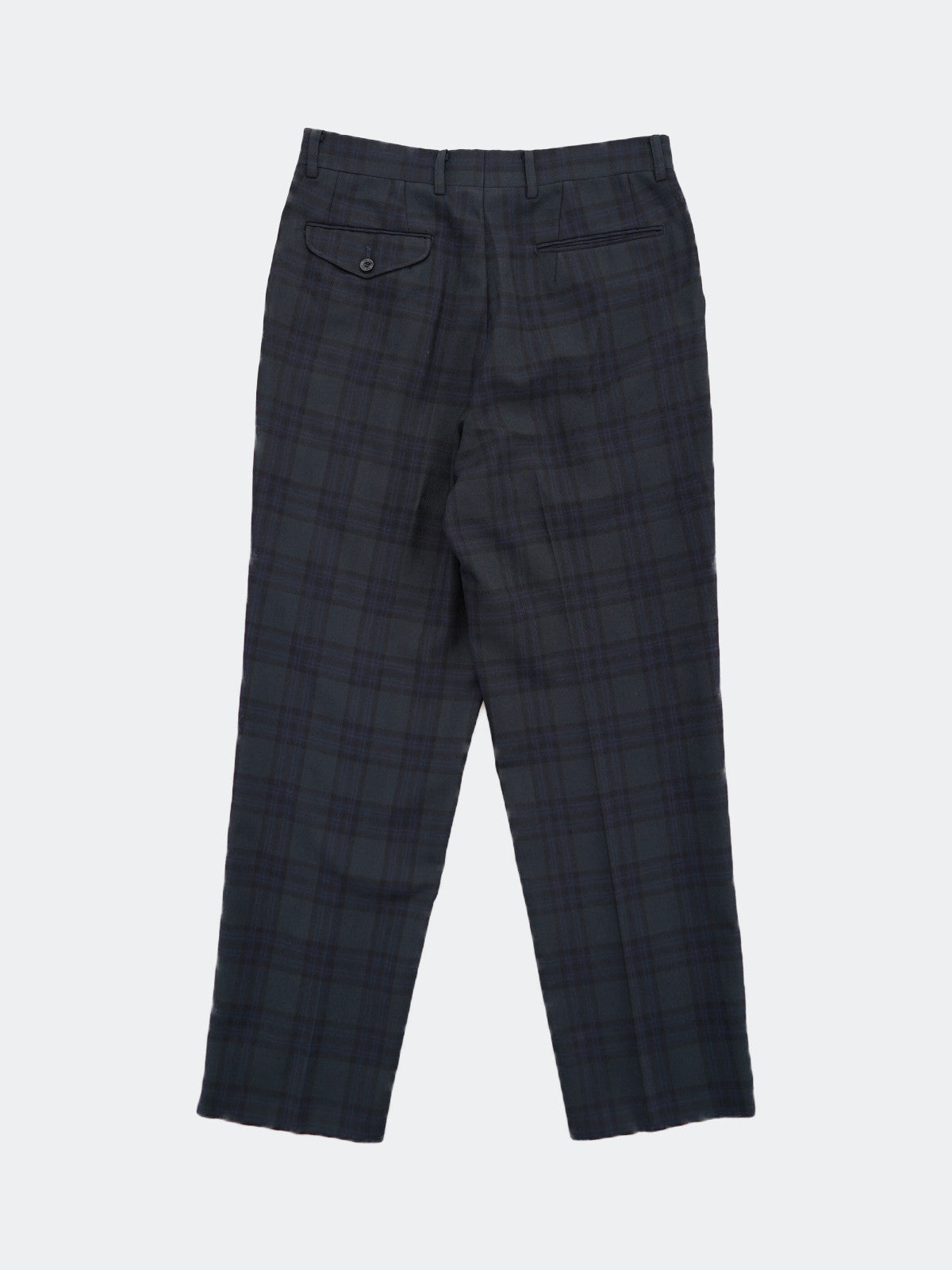 two tuck wool check pants