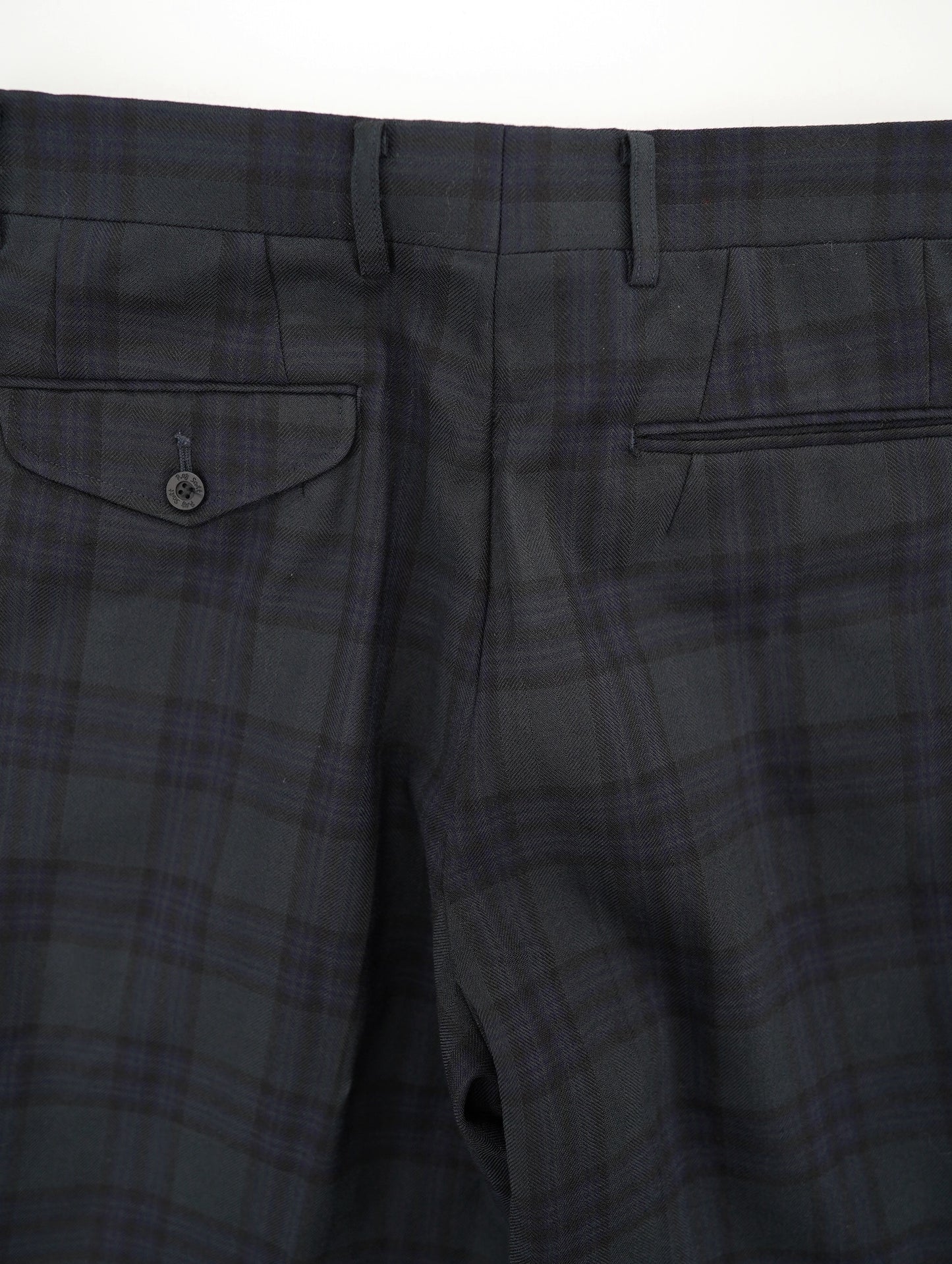 two tuck wool check pants