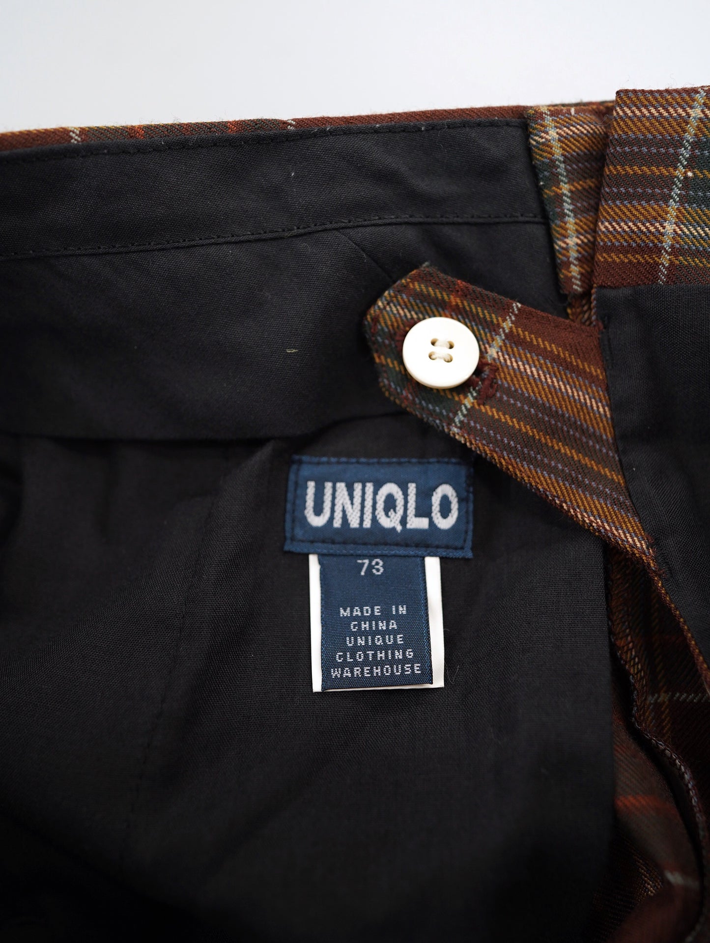 90s check pattern pants