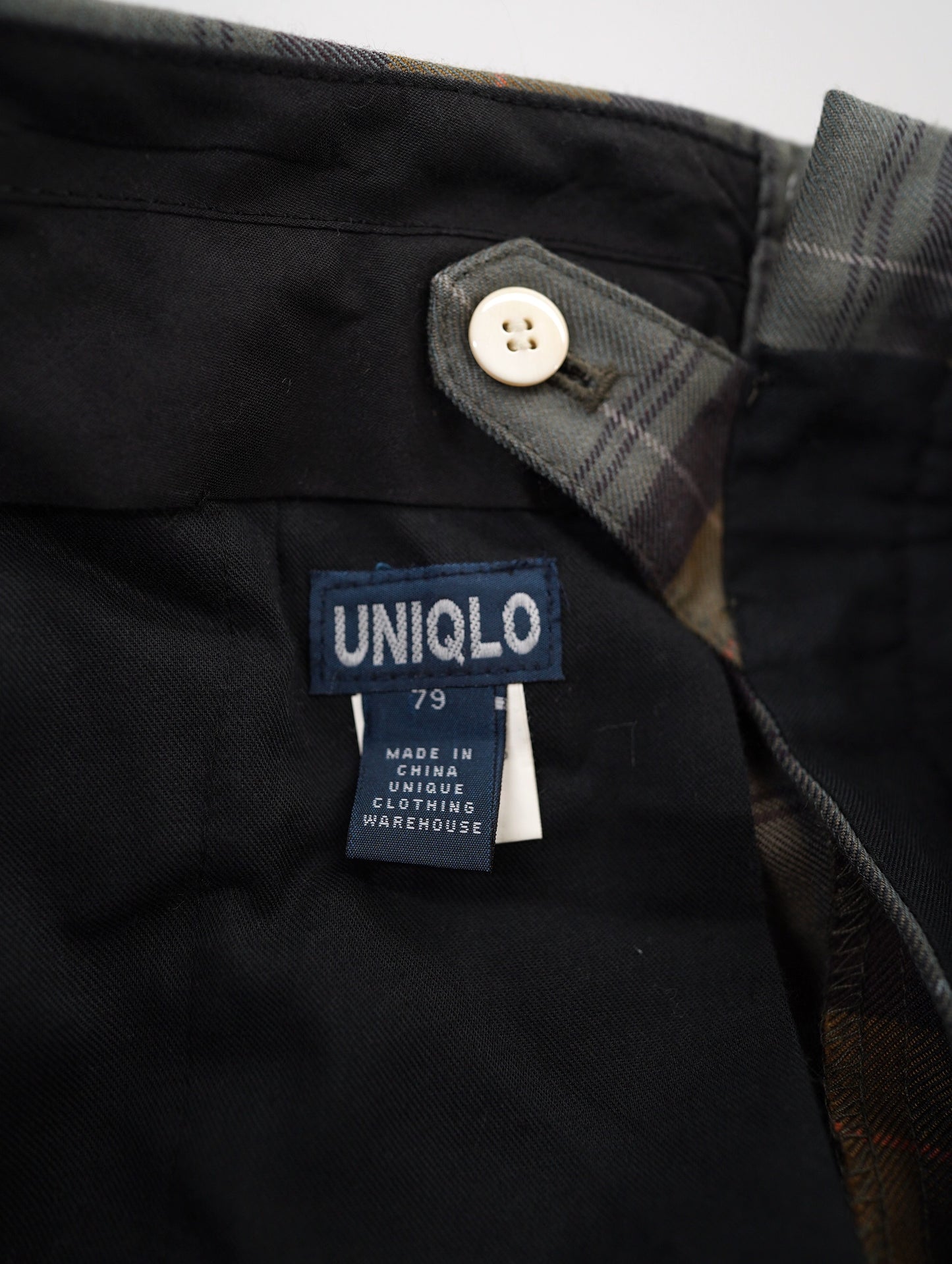 90s check pattern pants