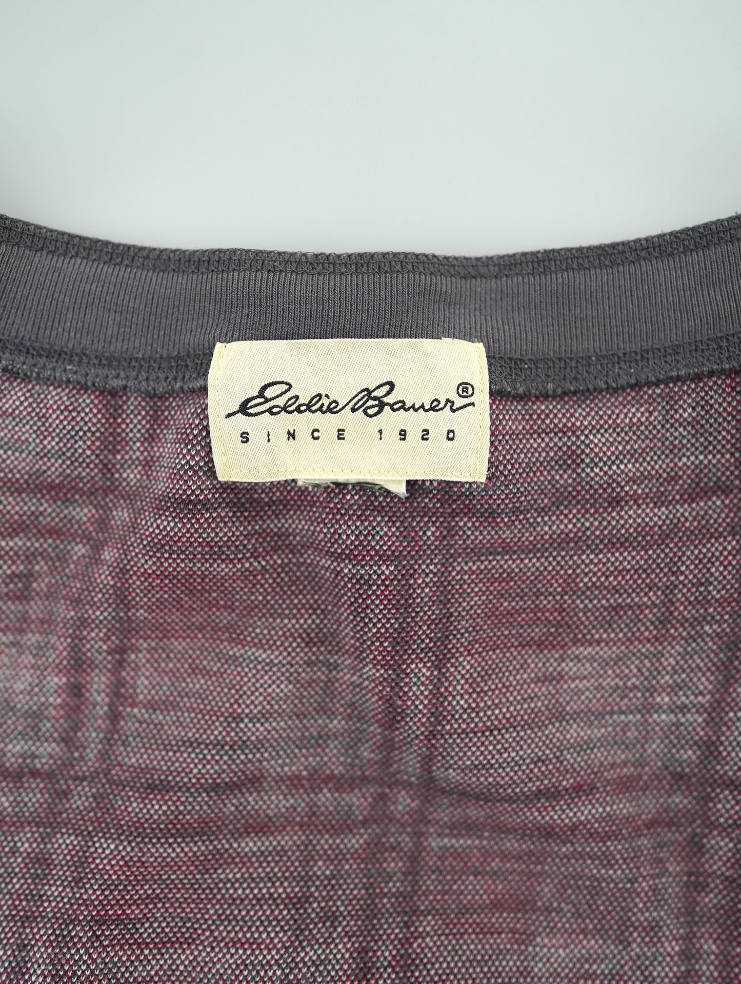 henley neck check long tee