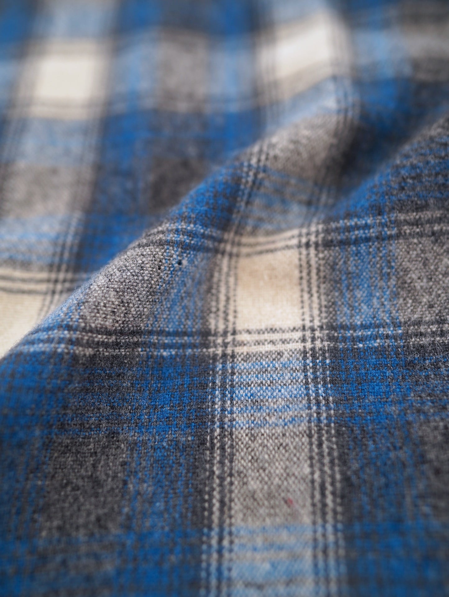 60s wool check shirt