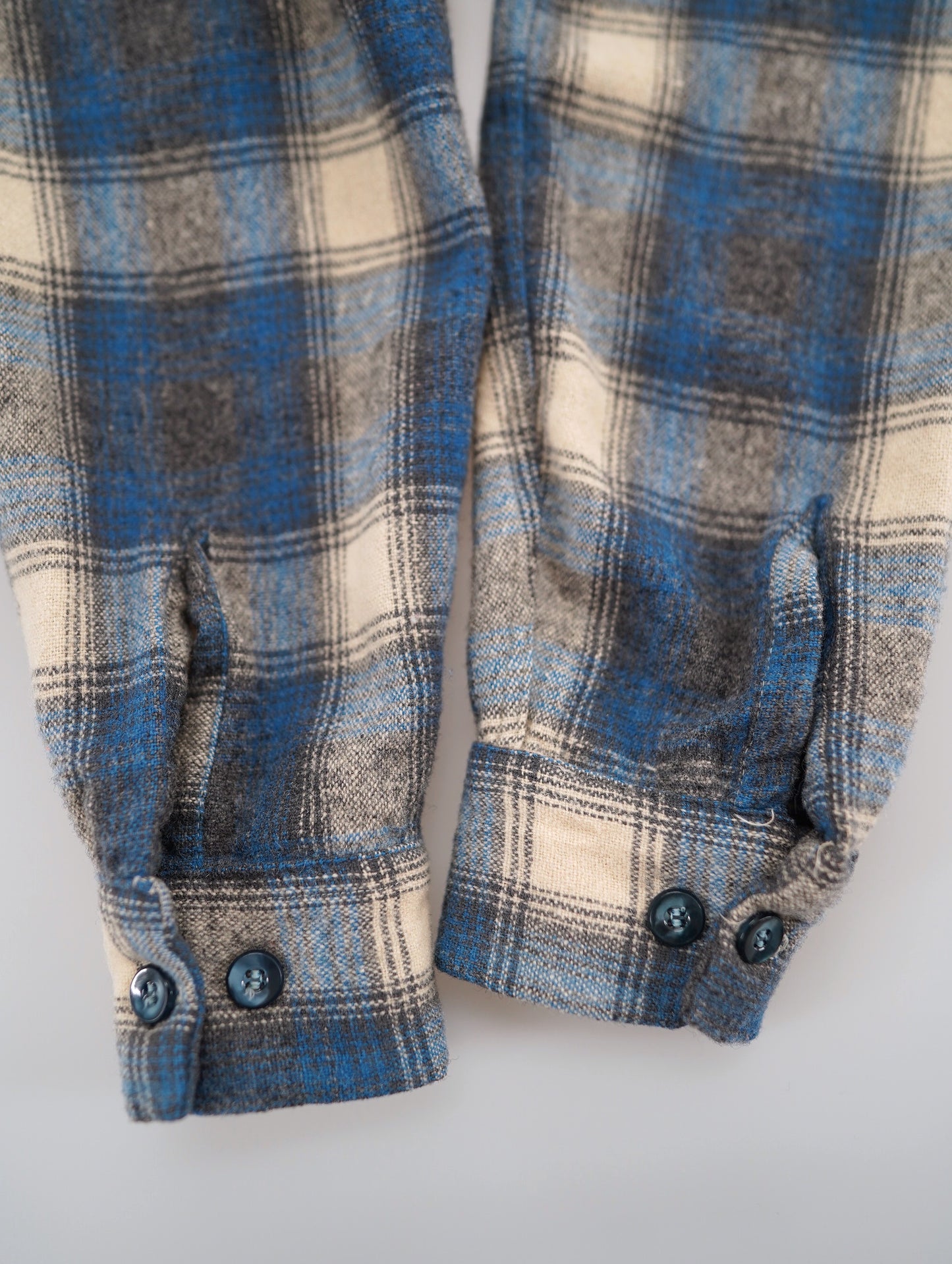 60s wool check shirt