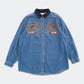 90s stitch denim shirt