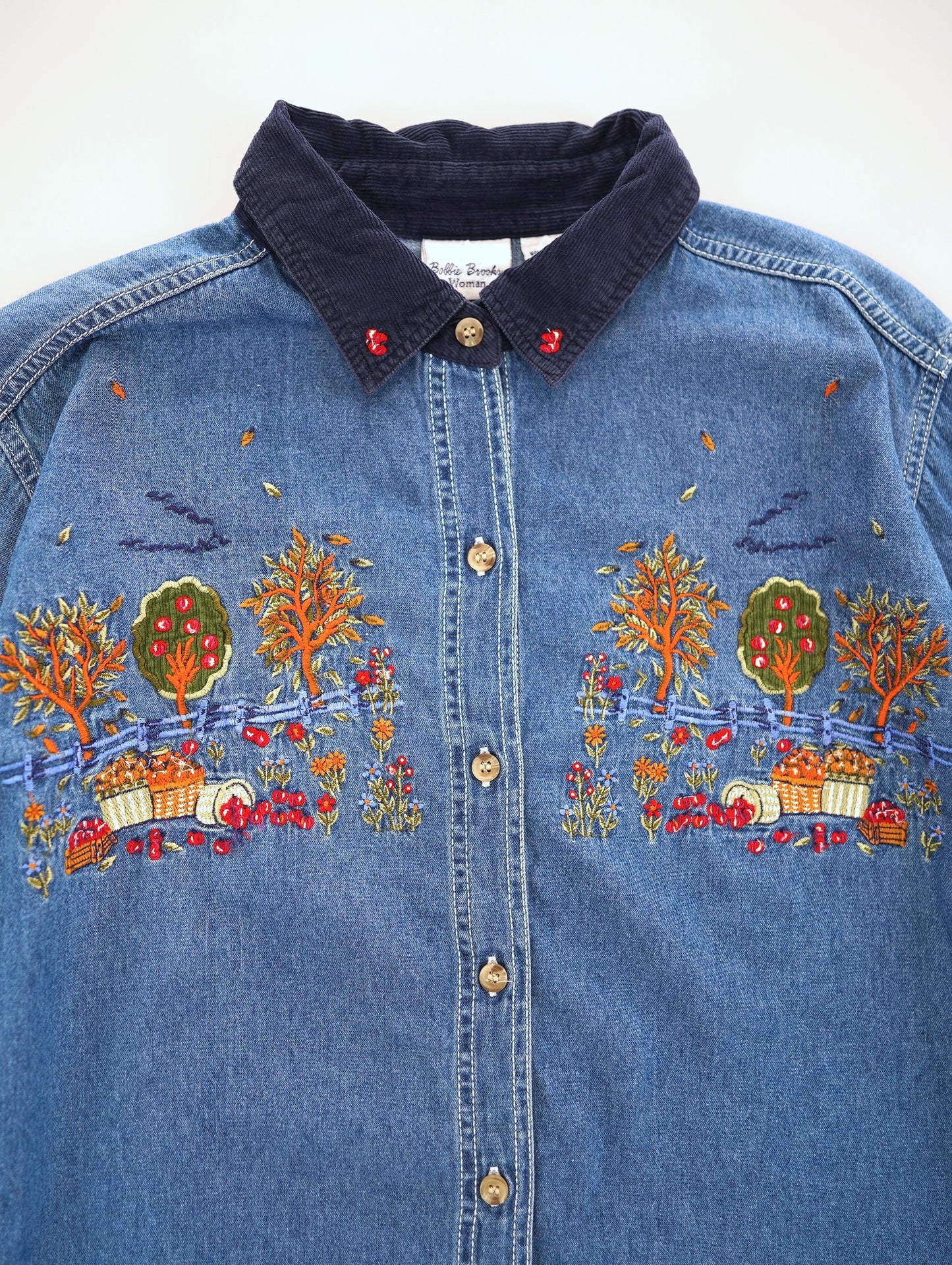 90s stitch denim shirt