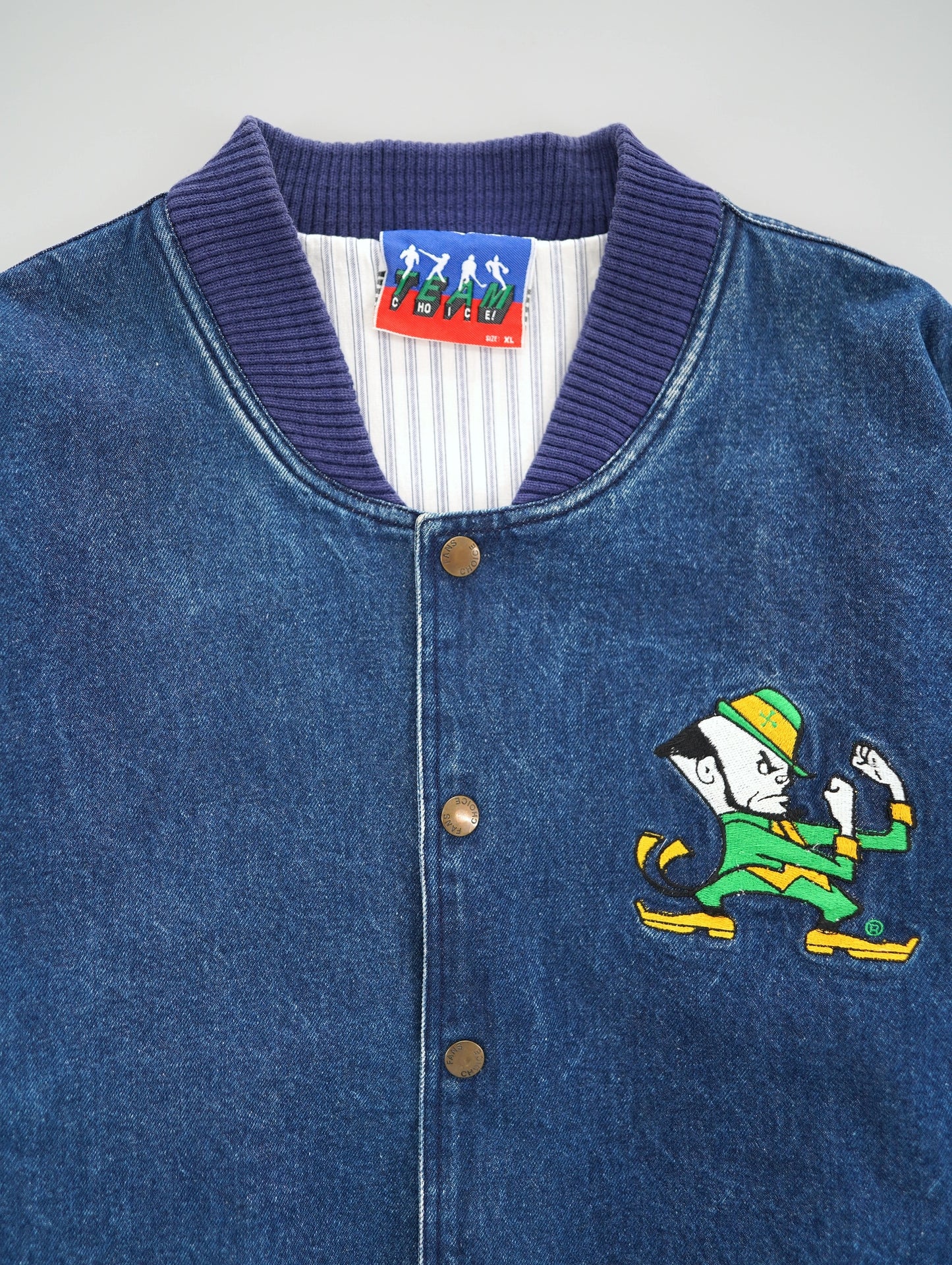 University of Notre Dame denim stadium jacket