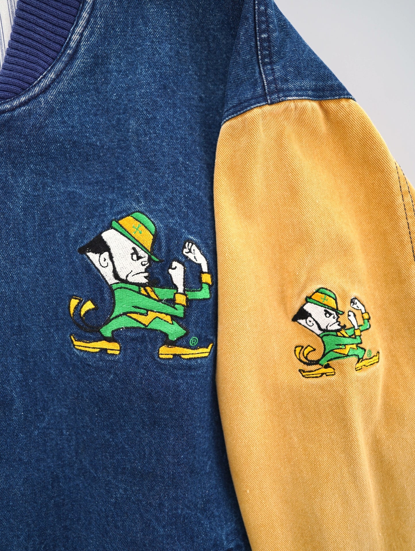 University of Notre Dame denim stadium jacket