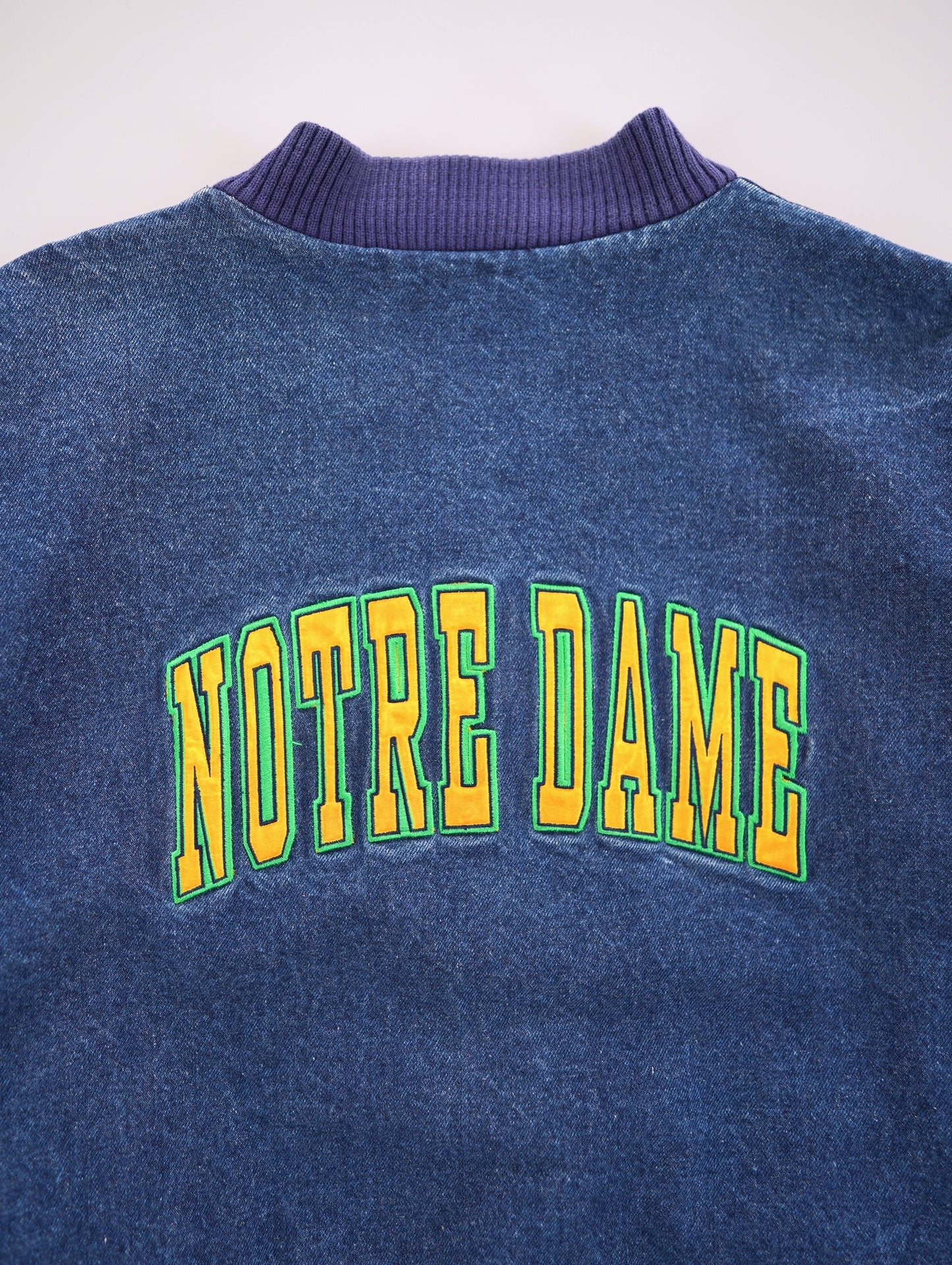 University of Notre Dame denim stadium jacket