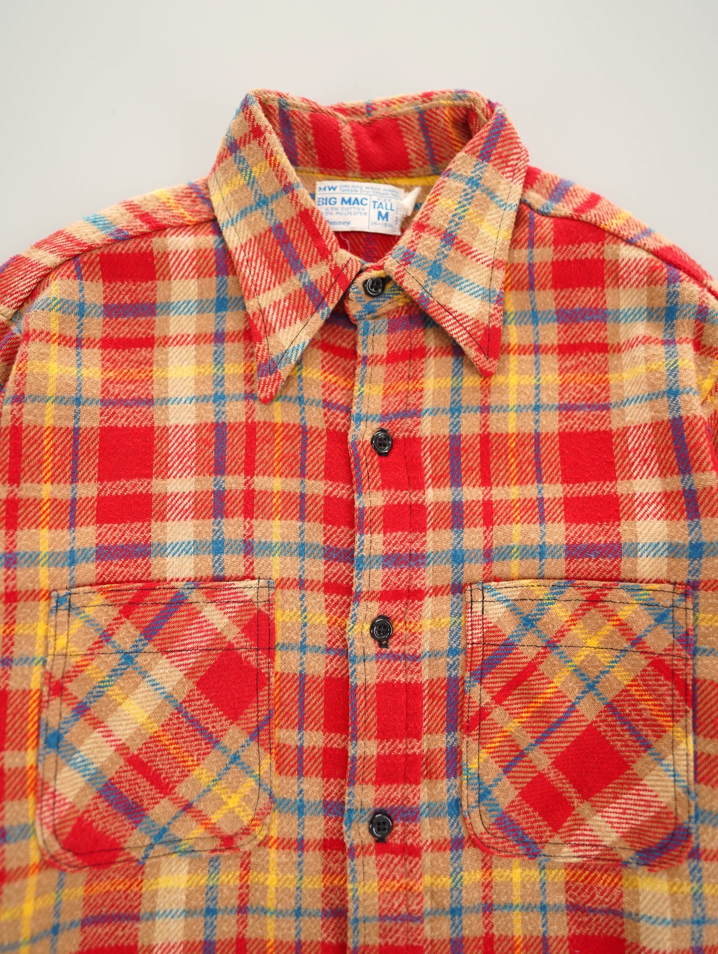 70s JC Penny BIG MAC Flannel plaid shirt