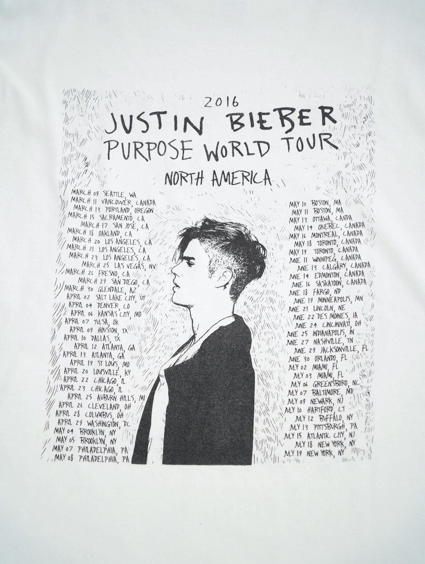 JUSTIN BIEBER 2016 Tour tee