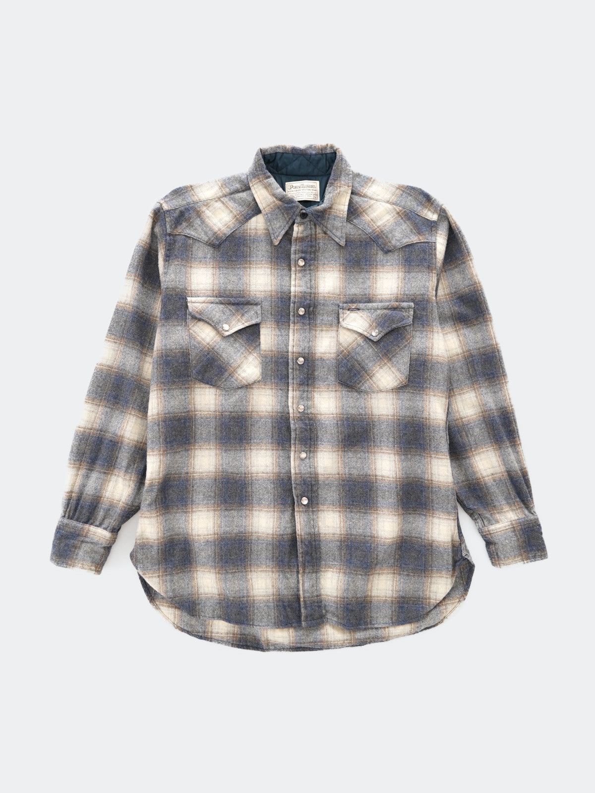 60s-70s check flannel shirt