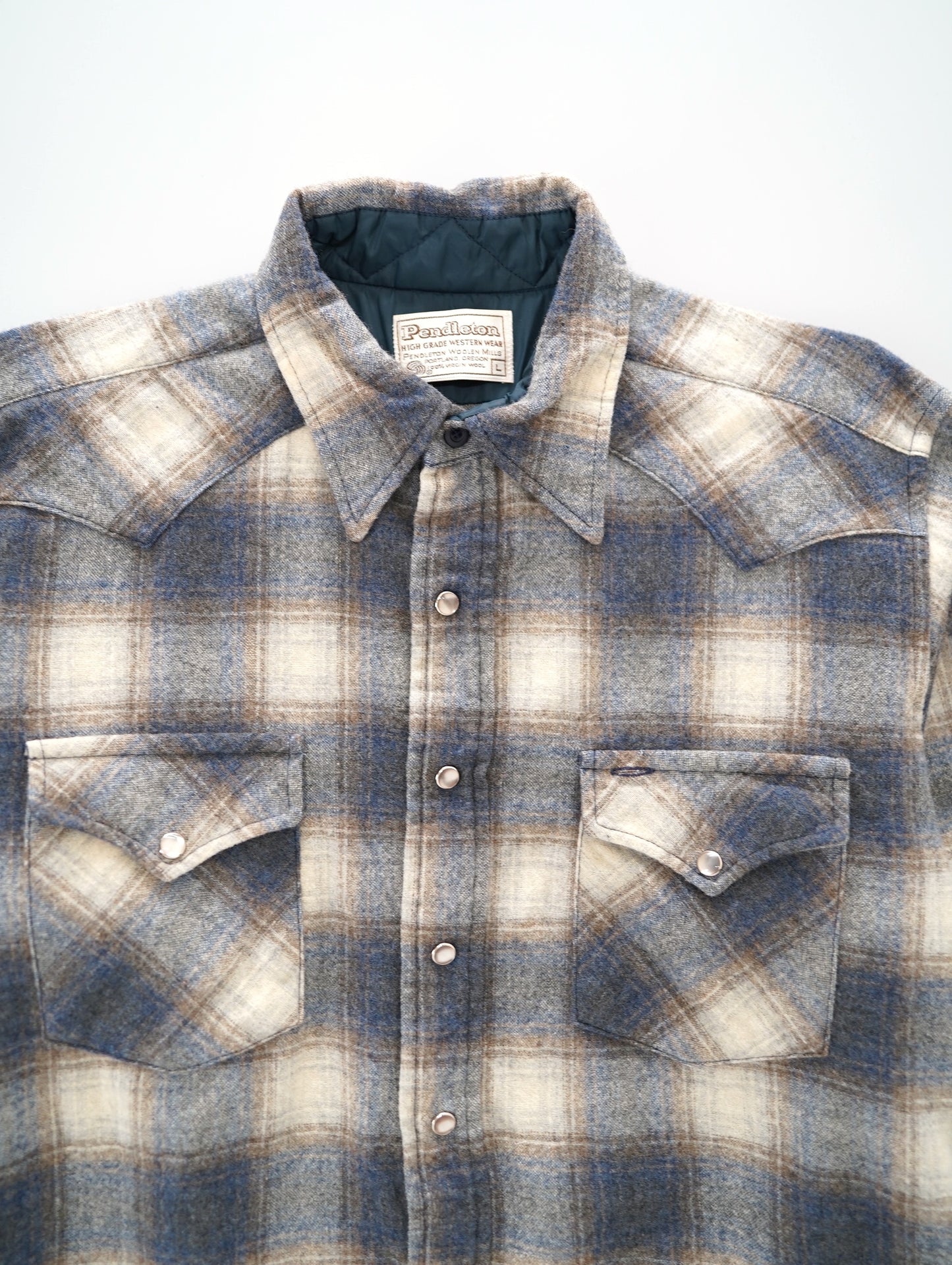 60s-70s check flannel shirt