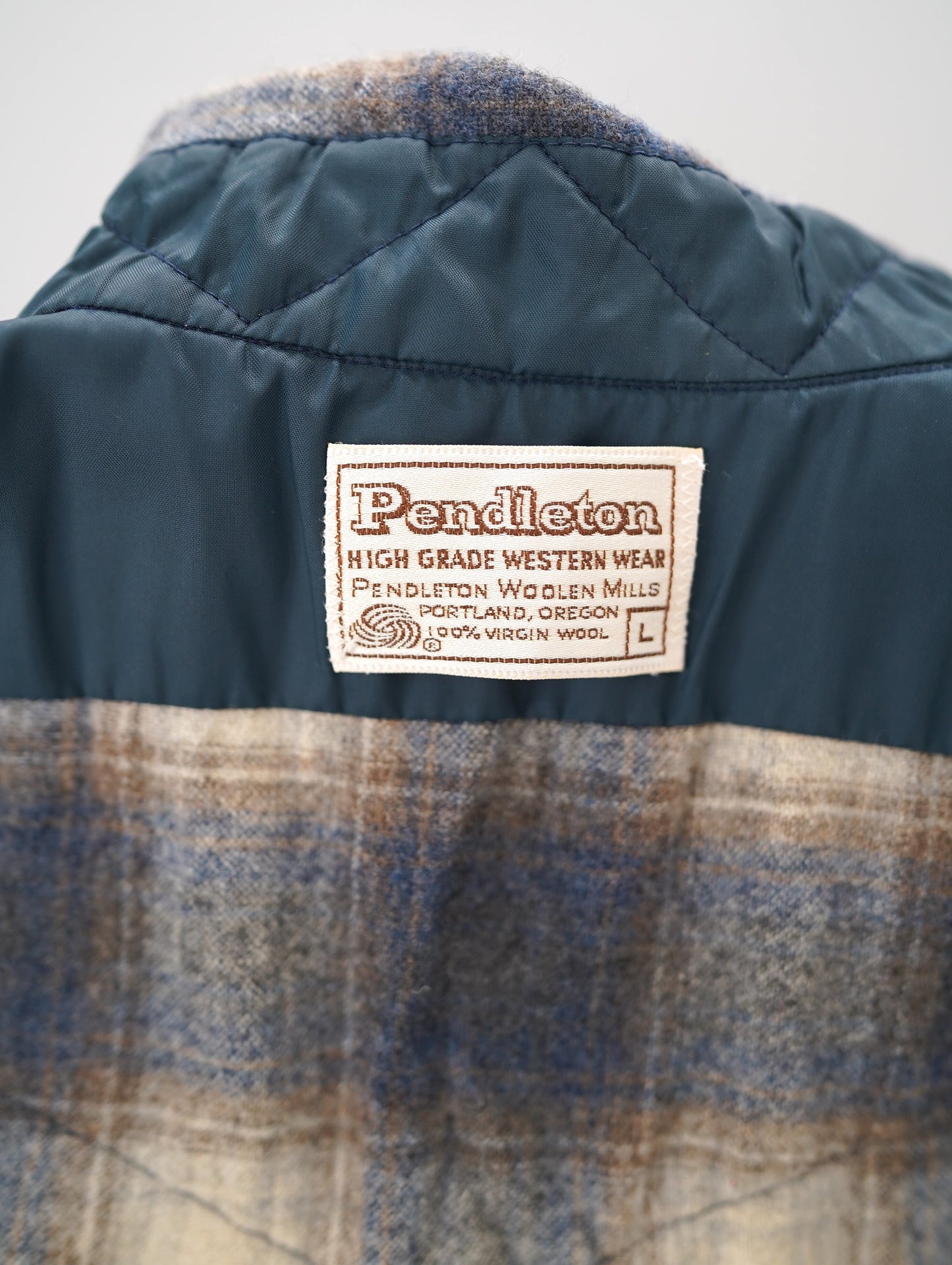 60s-70s check flannel shirt