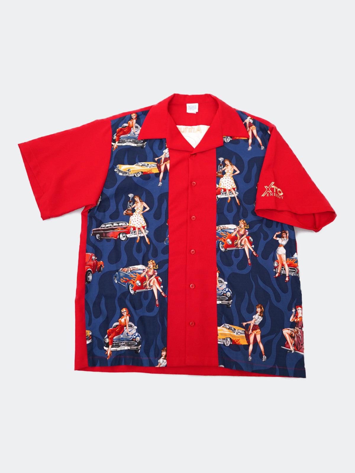 fire pattern bowling shirt