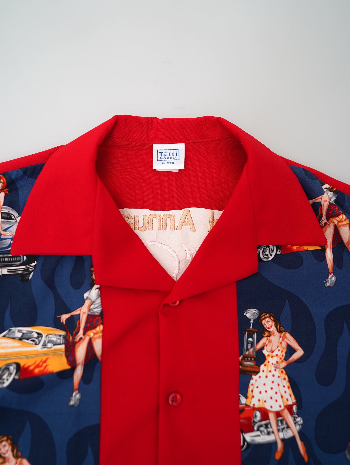 fire pattern bowling shirt