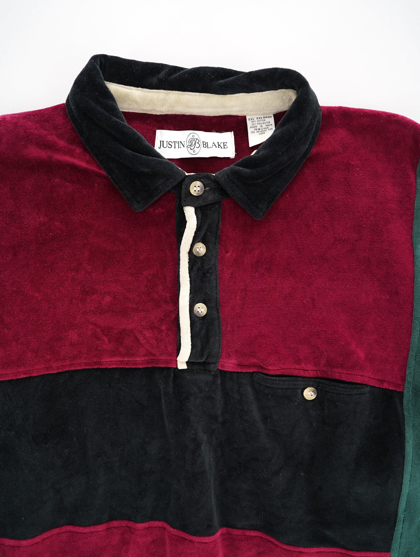 velvet long sleeve polo shirt