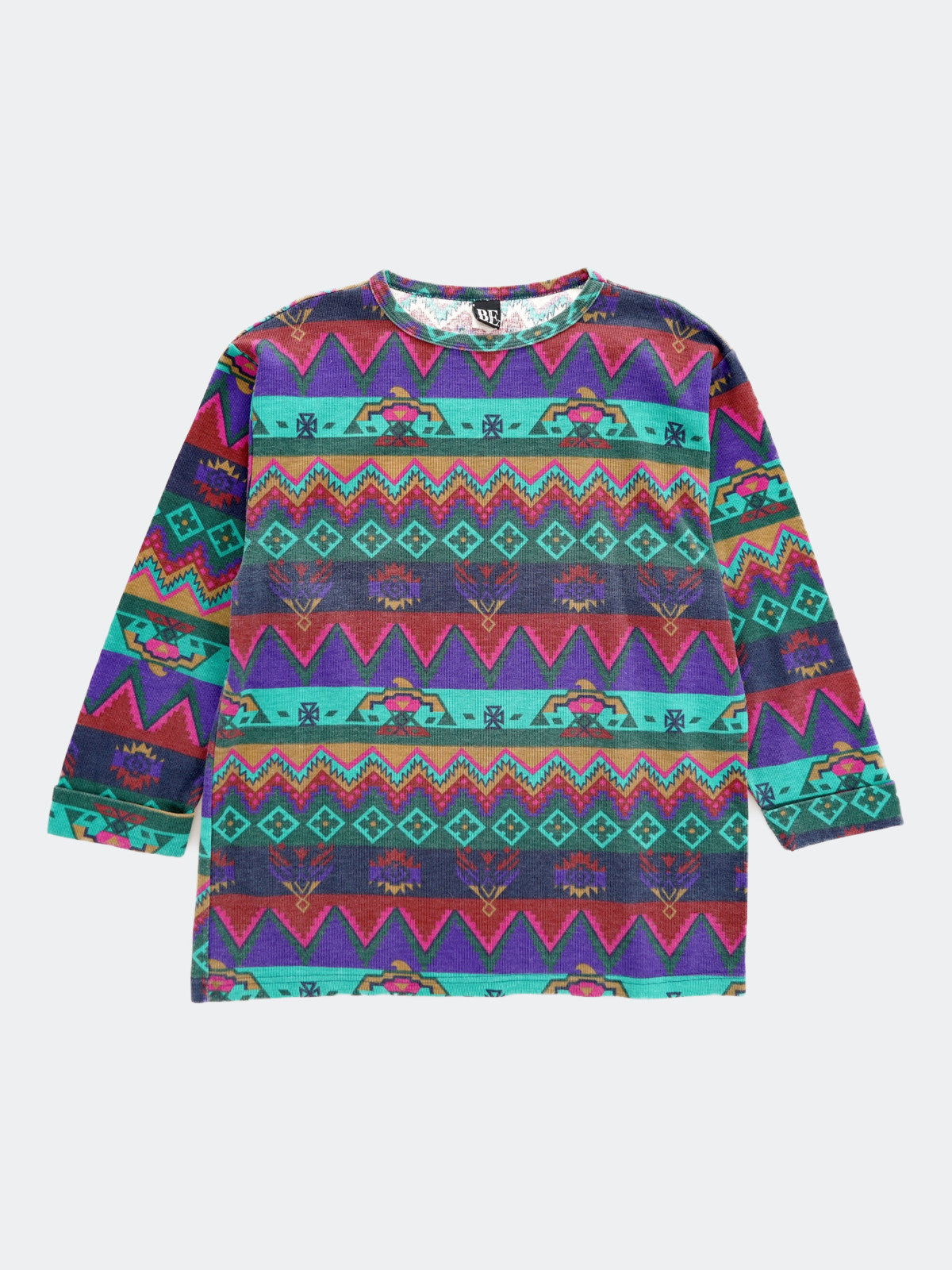 native pattern long tee