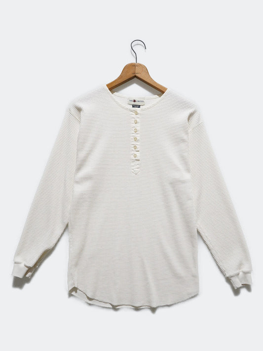 henley neck thermal long tee