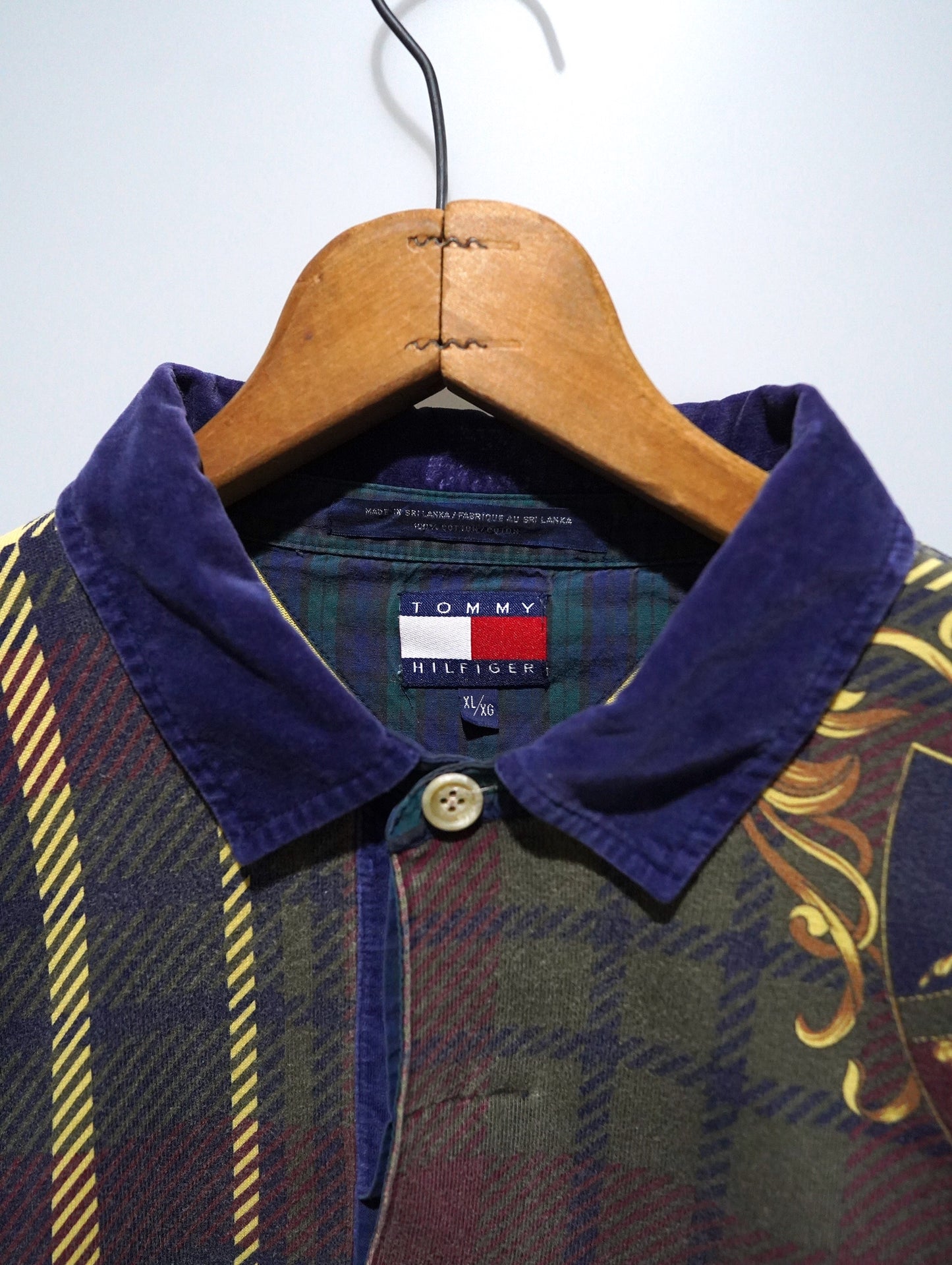 90s TOMMY HILFIGER check polo shirt