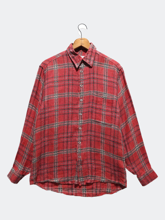 check linen shirt