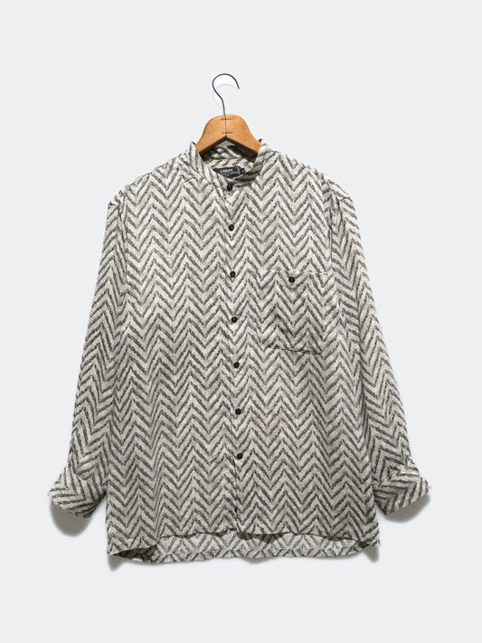 no collar pattern shirt