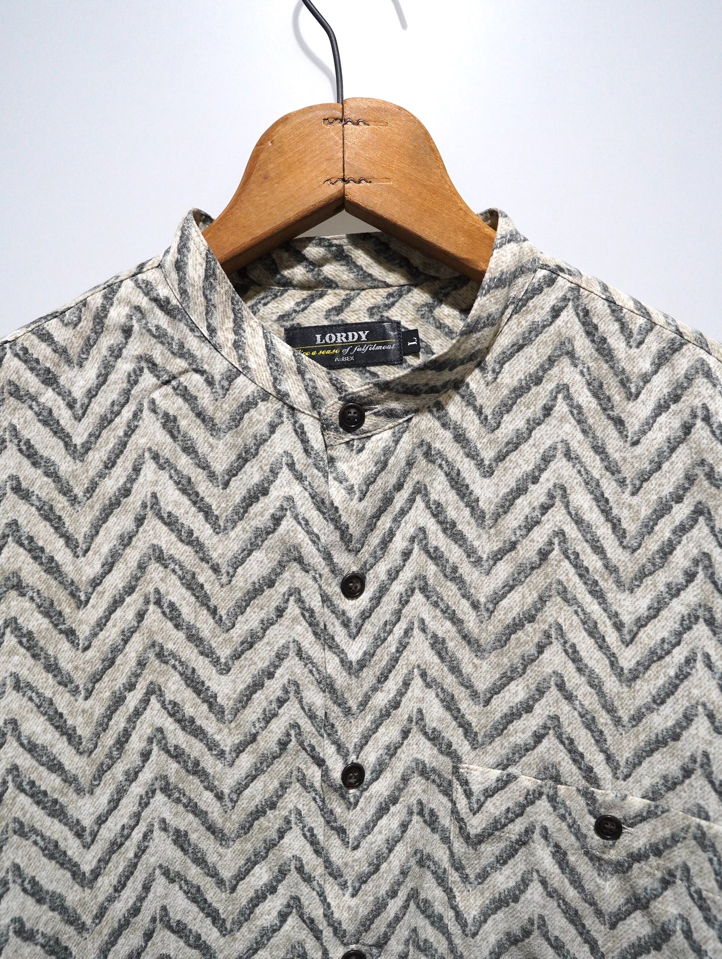 no collar pattern shirt