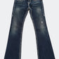 low waist stitching denim pants