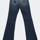 low waist stitching denim pants