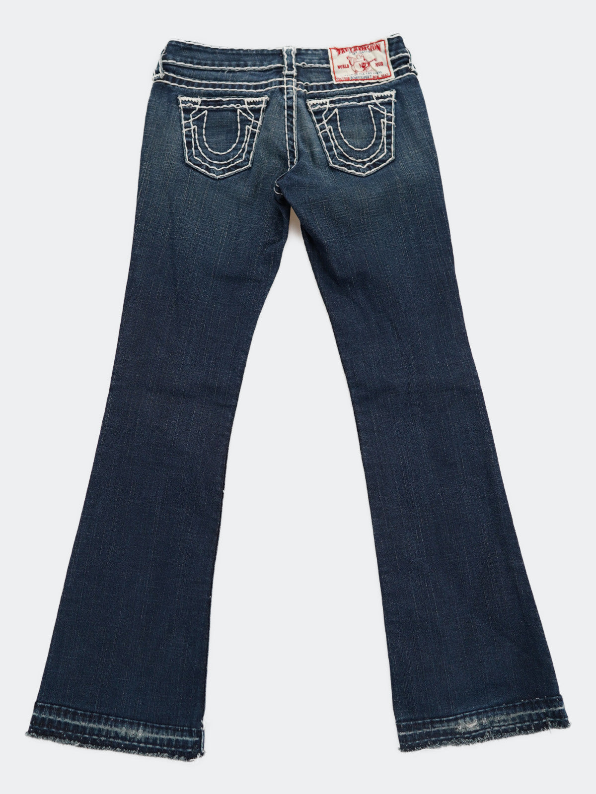 low waist stitching denim pants