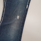 low waist stitching denim pants