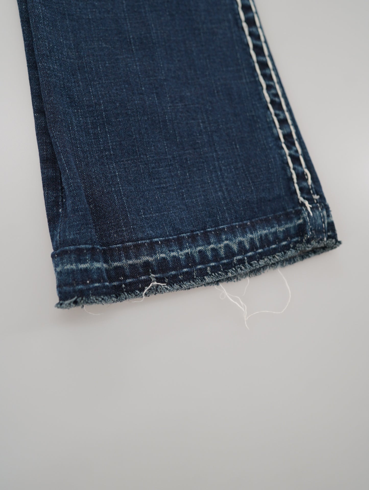 low waist stitching denim pants