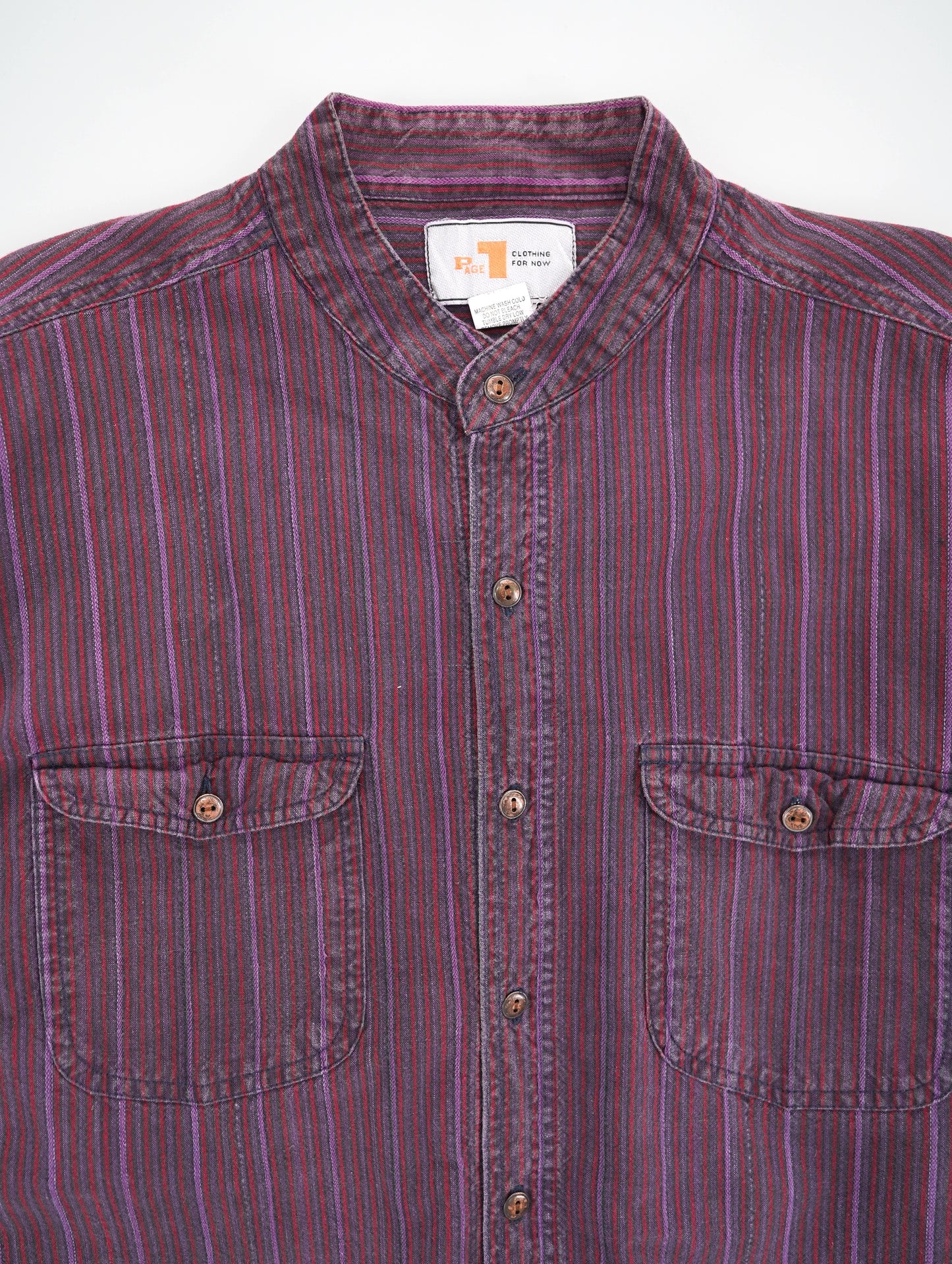 no collar stripe shirt