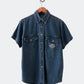 HARLEY DAVIDSON denim half shirt