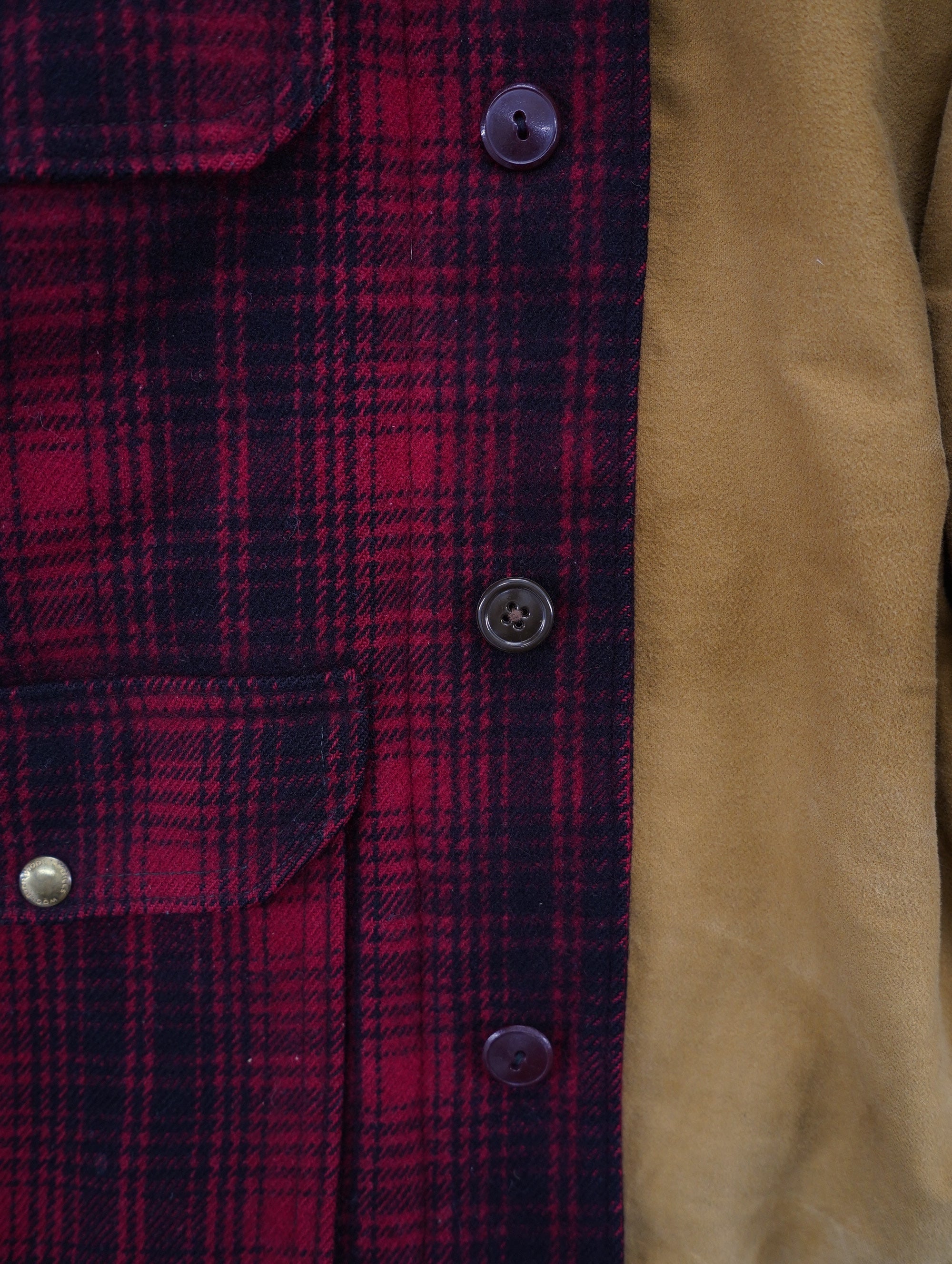 50s 初期 woolrich ブラウン チェック カバーオール WOOLRICH - Woolrich ウールリッチ 90s チェックウールブルゾン