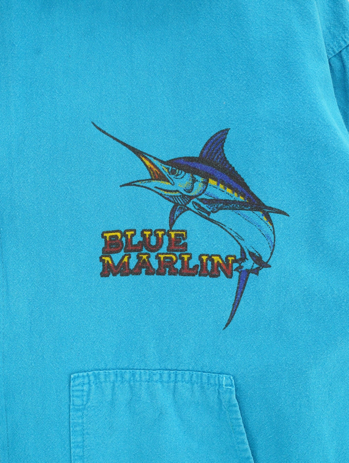 blue marlin printed hoodie jacket