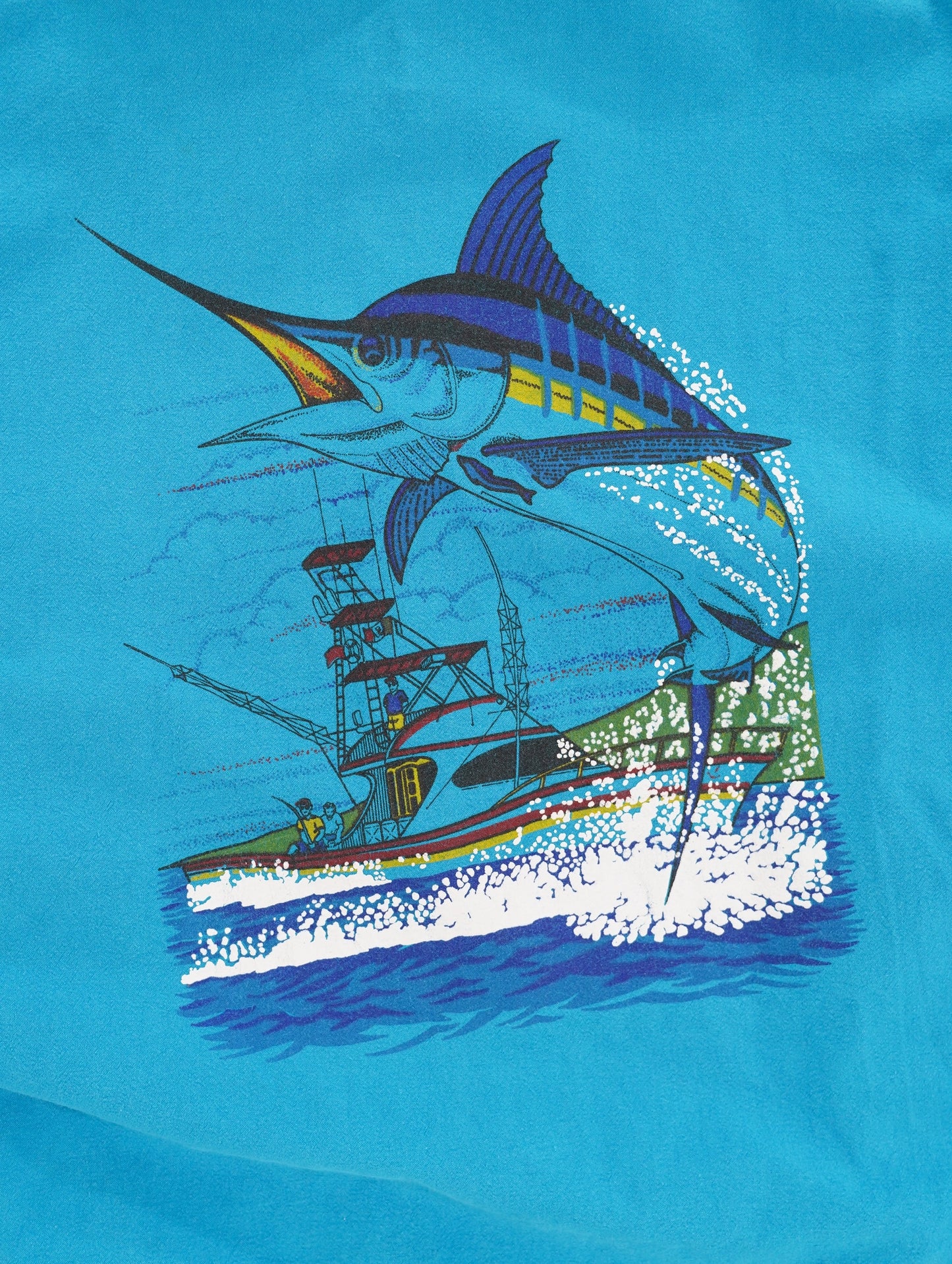 blue marlin printed hoodie jacket