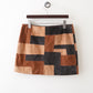 patchwork suede skirt