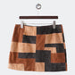 patchwork suede skirt