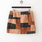 patchwork suede skirt