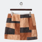 patchwork suede skirt