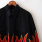 button collar flame shirt