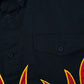 button collar flame shirt